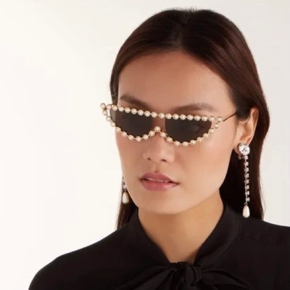 GUCCI HOLLYWOOD FOREVER GG0364S 004 GOLD WITH PEARL - Picture 8 of 17